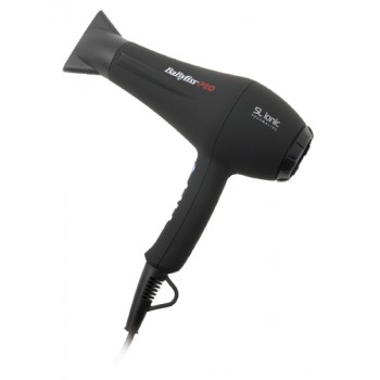 Фен BaByliss Pro SL Ionic, Soft Touch, черный, 1800Вт, ионизация, 1 насадка